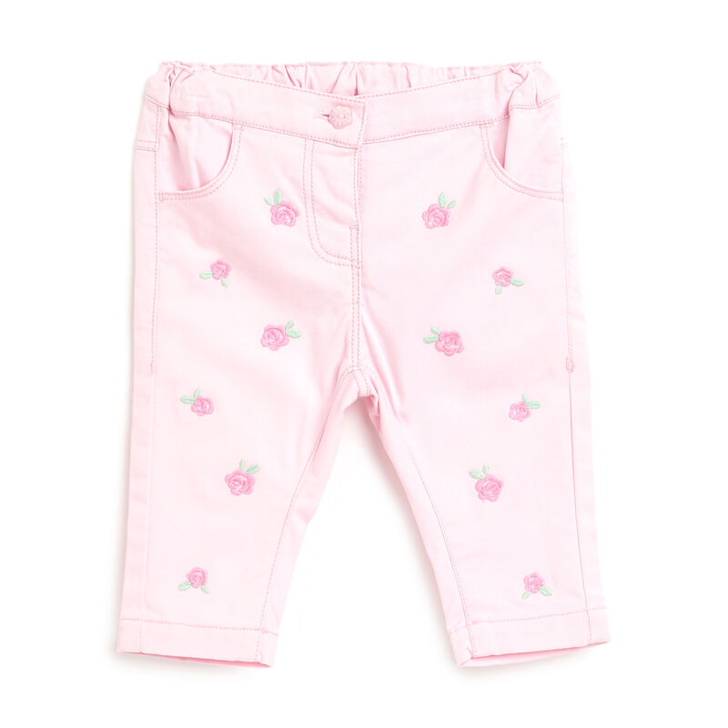 Girls Light Pink Printed Long Trousers image number null